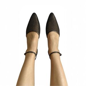 YVES SAINT LAURENT Vintage 90s Deadstock YSL Mesh Pointed Toe Slingback Heels